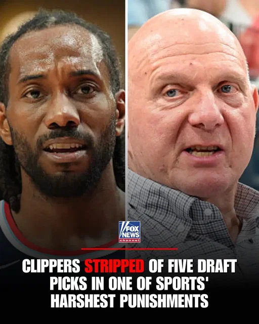 The NBA just dropped the hammer on the Clippers. Los Angeles loses FIVE first-round picks from 2029 through 2033 after the league found a "pattern of misconduct and multiple significant rules violations" involving salary-cap circumvention tied to Kawhi Leonard. Owner Steve Ballmer was also hit with a $30 million fine and a one-year suspension, while Leonard must pay $700,000 in restitution but avoids a game suspension. It's one of the most severe punishments the league has ever handed down.