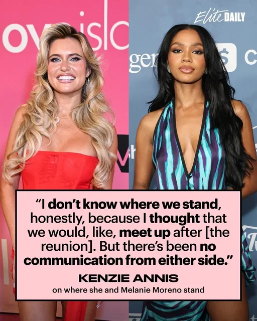 If you've been waiting for that Melanie-Kenzie reunion (hi, me!), don't hold your breath. In an interview with E! News at the 'Earle Meets World' premiere, Kenzie revealed neither she nor Melanie have reached out to one another. Photos: Getty / Peacock #LoveIslandUSA #MelanieMoreno #KenzieAnnis