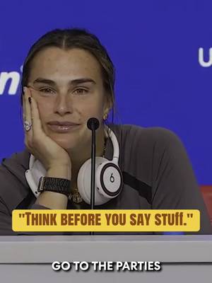 Aryna Sabalenka was not happy with a reporter's question after her second round win at the US Open. (via @US Open) #tennis #USOpen #arynasabalenka #belarus #nike 