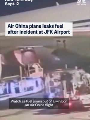 An Air China Boeing 747 was grounded at John F. Kennedy International Airport in New York after a refueling.