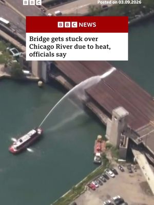 A bridge in central Chicago became stuck in its raised position for hours on Wednesday. It caused traffic disruption on a major road, impacting travel through the city. The bridge had suffered a heat-related problem, the Chicago Department of Transportation said. July was the hottest month on record in mainland US, with an average temperature of 24.9°C, according to the US National Oceanic and Atmospheric Administration. #Chicago #Heat #Climate #Weather #Bridge #ChicagoRiver #News #BBCNews