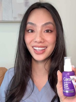 your skin barrier starts dropping ceramides way before you see fine lines 📉 the new @CeraVe Skin Renewing Super Boost Serum gives you barrier strength, firmness, and a bouncy glow in one single step 💖✨ #CeraVePartner #dermatologist #ceramides #skincarerecommendations #barriersupport
