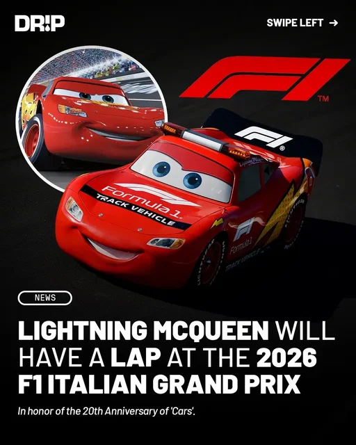 To celebrate the 20th anniversary of Disney and Pixar's Cars, a real life vehicle designed to look like Lightning McQueen will make a special appearance at the legendary Italian circuit, including an honorary lap. #lightningmcqueen #cars #carsmovie #f1 #f1news 