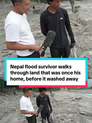 A 22-year-old Nepali man returned to the village where he grew up, perched above the Trishuli River, only to find that his home was gone after devastating flash floods swept through the area last week. Rohit Tamang watched helplessly when the waters surged, washing away all that he knew. He showed CBS News’ @Ramy Inocencio the spot where his house once stood, saying he returned “because my childhood memories are here.” Tamang lost everything in the floods, but his family survived and is accounted for. #news #nepal #flood #asia #world 