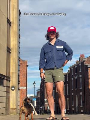 Quick fit check with the four-legged threat to no one.  #mensweardaily #fitcheck #vintageclothing #shortshorts 