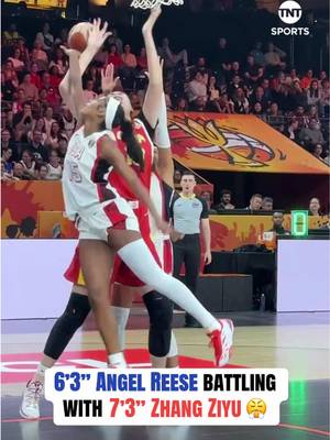 Angel holding up against someone a foot taller than her in the paint 😳 Live games on TNT/TruTV/MAX 📺 #WNBA #basketball #womensbasketball #FIBAWWC