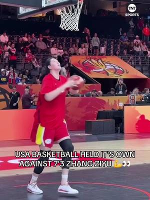 7’3 ZHANG ZIYU is a cheat code. 😳👀 Live Games on TNT, TruTV & HBO MAX 📺 #china #usa #usabasketball #fibawwc #angelreese 