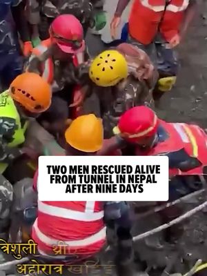 Two men were pulled out from a hydropower tunnel in Nepal after being trapped for nine days after deadly flash floods. 🤯‼️ 🎥: X/ @nepaliarmyhq