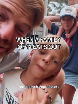 When our family of 11 eats out 🤪 #familyof11 #9kids #catholicfamily