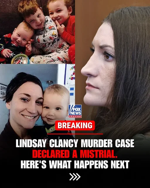 BREAKING: Lindsay Clancy’s murder trial ends in a mistrial, leaving no verdict in the closely watched case involving the deaths of her three young children. The ruling does not amount to an acquittal. Prosecutors can choose to retry Clancy with a new jury, sending the case back toward another potential trial. Clancy admitted to killing her children, Cora, Dawson and Callan, at the family’s Massachusetts home in January 2023. Now the focus shifts to what happens next, with the case set to return to court Sept. 29.