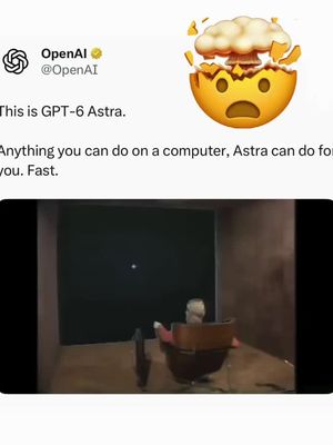 OpenAl has officially introduced GPT-6 Astra, its newest and most advanced Al model.  The company says Astra is smarter, faster, and better at handling complex tasks like coding, online research, using computer programs, creating documents and spreadsheets, and helping with science. @openai, @dexter #ai #technology #socialmedia