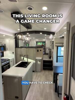 a few steps up, a whole different vibe. 👀 This front living setup might just be our new favorite place to hang out @trishsuhr #rvlife #rvtok #rvtour