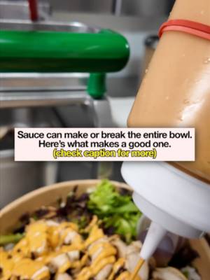 A house sauce should never just be "extra calories", it is the soul that binds warm rice, crisp veggies, and tender protein together. Here are 3 standards we refuse to compromise on: . Made fresh in small batches: Pre-made, factory-bottled sauces use heavy preservatives that leave a metallic, artificial aftertaste. Scratch-prep guarantees bright, clean flavors. . The Ice-Bath Chill: Rapidly cooling freshly simmered sauces in an ice bath locks in vibrant citrus and garlic aromatics at peak intensity before they degrade. . Layered, not drowned: A great sauce enhances the natural flavors of the bowl without turning the rice soggy or overpowering the protein. Taste the difference true prep standards make and order your fresh bowl at bowlsofrice.com in Houston today 📲 #bowlsofrice #bowlsofricehouston #WestchaseHouston #WestchaseDistrict #HTXFood