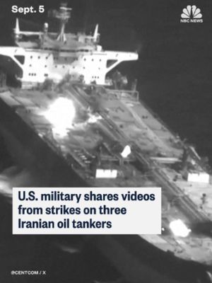 U.S. forces struck three Iranian oil tankers Saturday after Iran launched ballistic missiles toward two U.S. Navy ships, the U.S. military said.