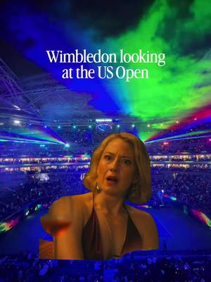 Not the laser show!! 😭 The US Open is so extra it would have Wimbledon clutching her pearls 😂 but I do love how all the slams have their own personality! #USOpen #Wimbledon #tennis funny, comedy