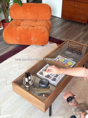coffee table upgrade @urbanoutfittershome gallery coffee table 🤎 ☕️  #midcenturymodern #apartmenttherapy #midcenturyhome #coffeetable #homeinspo  mid‑century, teak, warm wood, clean lines, retro, coffee table, textures, details, coffee bar, aesthetic, cosy corner, warm tones, vintage, home styling, small space, glow‑up, coffee setup, mood lighting, intentional decor, warm vibe, mid century design, vintage furniture, teal, walnut wood Link: https://c.klarna.com/al/LLOE/@Urban Outfitters 