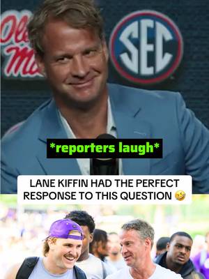 Lane Kiffin’s quick wit kicked in on this one 🤣 #lanekiffin #olemiss #lsufootball #geauxtigers #CollegeFootball 