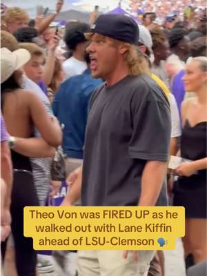 Theo Von and Livvy Dunne joined Lane Kiffin in his Week 1 walk into the stadium 🤝 (via Jon_Blau/X) #CollegeFootball #cfb #lsu #football #theovon