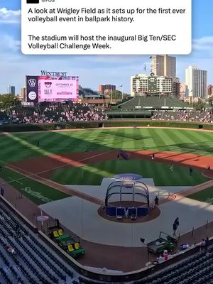 Wrigley Field is setting up for its first ever volleyball event in ballpark history. The stadium will host the inaugural Big Ten/SEC Volleyball Challenge Week, featuring two key matchups: No. 13 Penn State vs.  No. 3 Kentucky and No. 1 Nebraska vs. Missouri. 🎥 @bigtennetwork