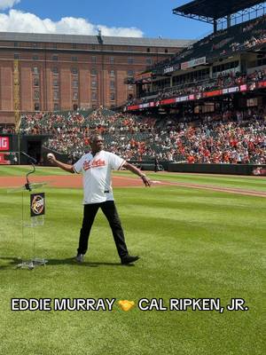 An iconic first pitch 🤩 #eddiemurray #calripkenjr #orioles #MLB #birdland 