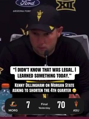 Morgan State asked referees to shorten the 4th quarter to 10 minutes 😳😬 (via thesundevils/YT) #cfb #CollegeFootball #football #arizonastate #morganstate 