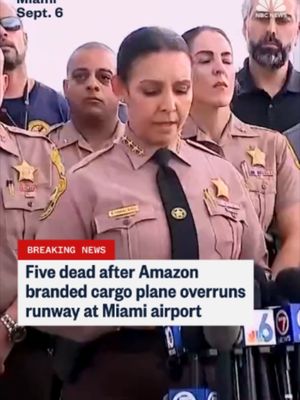 Five people are dead and at least five others are injured after an Amazon-branded cargo plane overran a runway and crashed just outside Miami International Airport. Three people are in critical condition and were taken to a trauma center, and two others were taken to a local hospital, the Miami-Dade fire chief said.