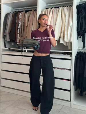 Summer to fall transition bottoms that are elevated + chic (& not jeans!) Love these for when my outfits are feeling a bit plain/boring! If y’all do want the jeans version, lmk!! :) #earlyfallfashion #chicoutfits #fallpants #closetstaples #bestpants 90s chic, elevated fashion, minimalist outfits, summer to fall