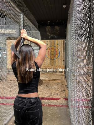 First time axe throwing and I don’t know how to act 🤣😛