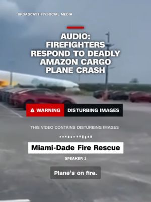 Dispatch audio captures Miami-Dade Fire Rescue responding after an Amazon cargo plane overran the runway at Miami International Airport, killing five people. The casualty numbers heard in the audio reflect initial reports from responders and changed as the response unfolded. MCI refers to a “mass casualty incident.”