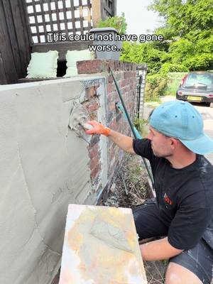 Well… that could have gone better 🫣 #DIY #render #homerenovation #homeimprovment 