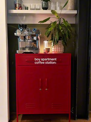 Setting up my own coffee station ☕️🤌 Dreamt of having this set-up for a long time and can’t get over how incredible this @delonghiuk La Specialista Maestro machine is 😮‍💨 AD #delonghi #coffeestation #boyapartment #apartmentinspo #homedecor
