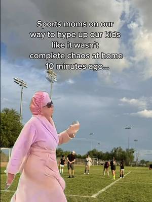 The chaos ends the second our kids hit that field 😂👏 We’re showing up, cheering way too loud & hyping them up every single time. Tag a sports mom who gets it 🫶🏼⚽️🏐 #sportsmom #momhumor #momlifebelike 