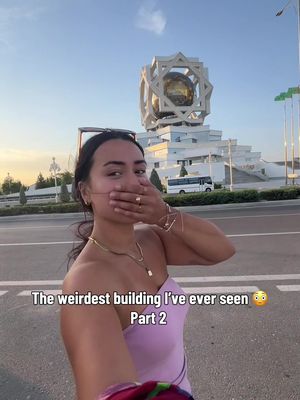 How insane is this building?! 😱 The Bagt Köşgi (Wedding Palace) in Ashgabat, built in 2011 by Turkish firm Polimeks, serves as a monumental civil marriage center designed to showcase Turkmenistan's modern prosperity and national pride. The surreal, eight-pointed star and sphere structure functions as a heavily regulated marriage facility where couples undergo state-supervised ceremonies and celebrations under strict government guidelines. The Bagt Köşgi (Wedding Palace) is considered remarkably cool because it blends ultra-opulent, eccentric architecture with highly unusual state traditions #solotravel #traveladventures #explore #centralasia #viral 