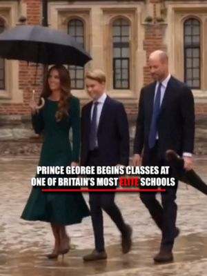 Prince George is officially starting a new chapter in his life and he's following in his father's footsteps. The 13-year-old future king arrived at Eton College with Prince William and Princess Kate by his side, smiling as the family was greeted by headteacher Simon Henderson. William attended the prestigious boarding school himself, as did Prince Harry. Founded by King Henry VI in 1440, Eton is one of Britain's most elite schools, with annual fees of about £65,000, nearly $100,000.