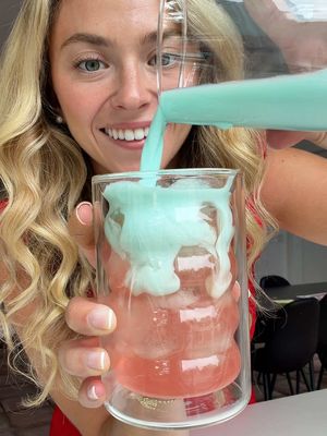 The Unicorn Frappuccino walked so the Strawberry Unicorn Refresher could run 🍓🦄✨#StarbucksCreator An ode to an icon with a refreshing new twist 💗 The NEW Starbucks® Strawberry Acai Lemonade Refreshers served over ice and topped with a blue raspberry vanilla cold foam. Finished with a little shimmer and blue raspberry cotton candy because obviously, we’re fully committing to the unicorn era. COTTON CANDY COLD FOAM RECIPE: 1/4 cup Heavy cream or sweet cream 1 Tbsp Blue Raspberry Syrup 1 tsp Vanilla extract Find the NEW Starbucks® Strawberry Acai Lemonade Refreshers in the refrigerated aisle and make a little unicorn magic of your own. @starbucks