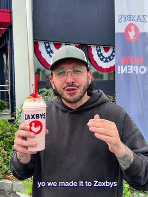 #ad Trying the new Handcrafted NERDS Strawberry Milkshake from @ZAXBYS Available now for a limited time #zaxbys #zaxbyspartner 