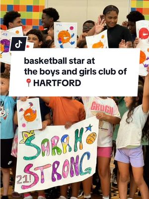 Every future champion starts somewhere... 🏀 @Sarah🫶🏾 spent the day running drills, shooting baskets, and giving back to the next generation of athletes at @bgchartfordd. Thanks to @LibertyBankCT’s mission to #BeCommunityKind, they created memories these campers will be talking about for years...and maybe even inspired a future Connecticut basketball star 🤩 #LibertyBankAmbassador #ad
