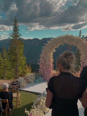 the most stunning wedding ever w/ @Matt Hembrough. Doesn’t he look so handsome in his tux!!!!! #aspen #wedding 