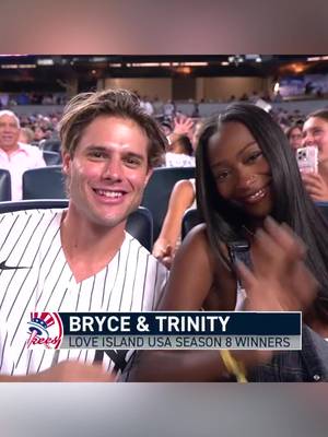 Brinity in the Bronx 🔥 Excited to welcome Bryce & Trinity, @Love Island USA Season 8 Winners to Yankee Stadium 💙 #yankees #loveislandusa #LoveIsland @Trinity Tatum @brycealakai 