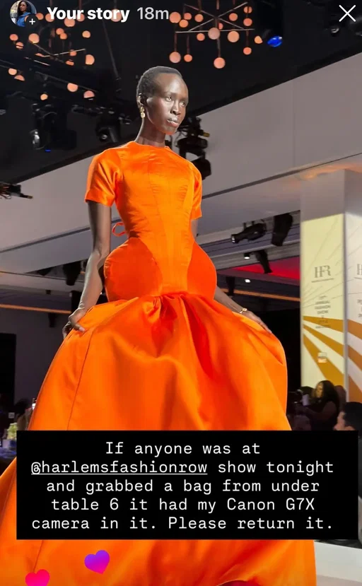 Lost my camera at @harlemsfashionrow fashion show tonight. It was in a gift bag under table 6. Please return it if found. 