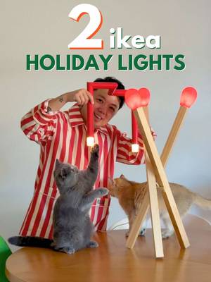 two IKEA holiday lights from the STRÅLA collection — one playful matchstick light and one that twists, pivots, and changes shape. I LOVE THIS ONE!!!  which one would you pick — 1 or 2? #homedecor #cozyhome #midcenturymodern #interiordecor #holidaydecor   IKEA