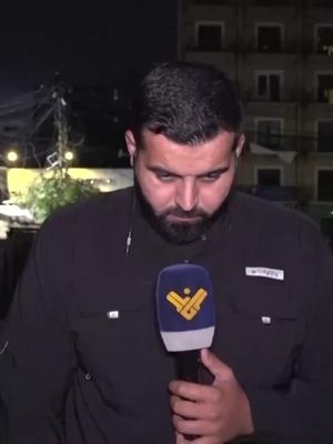 WATCH: A Lebanese reporter for a Hezbollah-controlled TV station runs for cover as an explosion erupts behind him after an Israeli missile strike targets "terrorist infrastructure." Al-Manar TV correspondent Ali Chbib and cameraman Mohammad Berjawi were wounded in the Israeli strike on the southern Lebanese town of Nabatieh al-Fawqa. The Israeli military says, "the IDF is aware of reports that a journalist in the vicinity of the terrorist infrastructure was harmed during the strike. The IDF does not target uninvolved individuals or journalists under any circumstances." The IDF says its targets included what it described as Hezbollah weapons storage facilities and a command center inside a building previously used as a hospital. Lebanon's health ministry says 11 people, including two women, were killed in Israeli strikes across southern Lebanon Sunday.