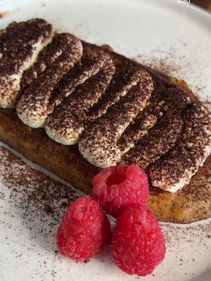 #ad Tiramisu French toast is the perfect excuse to have dessert for breakfast ☕ We’re swapping the traditional ladyfingers for @Rustik Oven Sourdough, which makes the perfect sponge for all those tiramisu-inspired flavors. It’s slow-fermented for 12 hours, giving it that artisanal flavor and hearty texture that soaks up the coffee custard while still holding together beautifully.  Top it with mascarpone cream, cocoa powder and fresh berries and you’ve got a café-style breakfast made right at home, and one that quite literally picks you up.  #TheRustikOvenPartner 