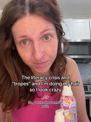 The literacy crisis and sincere posting while doing my hair #tropes #enemiestolovers #literacy 