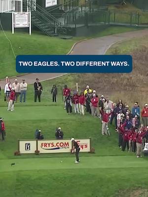 Same par 4. Two eagles. Two very different ways 👀 #golf #PGATOUR #highlight #trickshot #wild 
