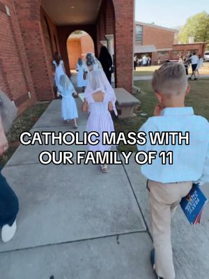 Come and go to the Catholic Church with the Ingrams ⛪  #catholicfamily #bigfamilycheck #momof9kids