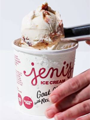 Folding fresh goat cheese into cream makes for a tangy, ethereal flavor that tastes like the lightest cheesecake ever. #IceCream #GoatCheesewithRedCherries #GoatCheeseIceCream #DessertTok #Cherry