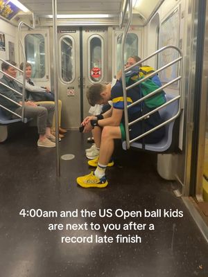 Ball kids were arguably the most committed ones on the court last night @US Open #USOpen #ballkids #benshelton #carlosalcaraz #tennis 