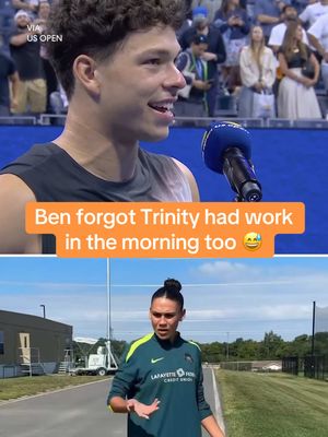 Trinity Rodman was up early and training with the Spirit in D.C. after staying up after 3:30 am to watch Ben Shelton in NY 😮‍💨 (via @US Open, washingtonspirit/IG) #tennis #uswnt #trinityrodman #benshelton #relationshipgoals 