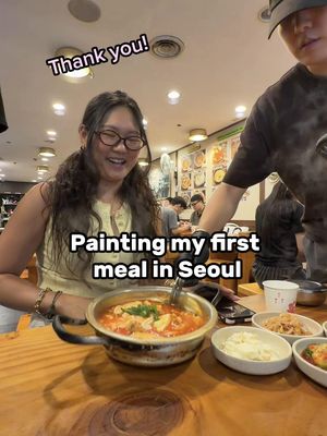 She was so sweet!!  📍 김북순큰남비집 신사본점  (KimbuksoonKeunNambijip) Seoul Korea  #foodillustration #seoul #koreanfood #kimchi #travel 